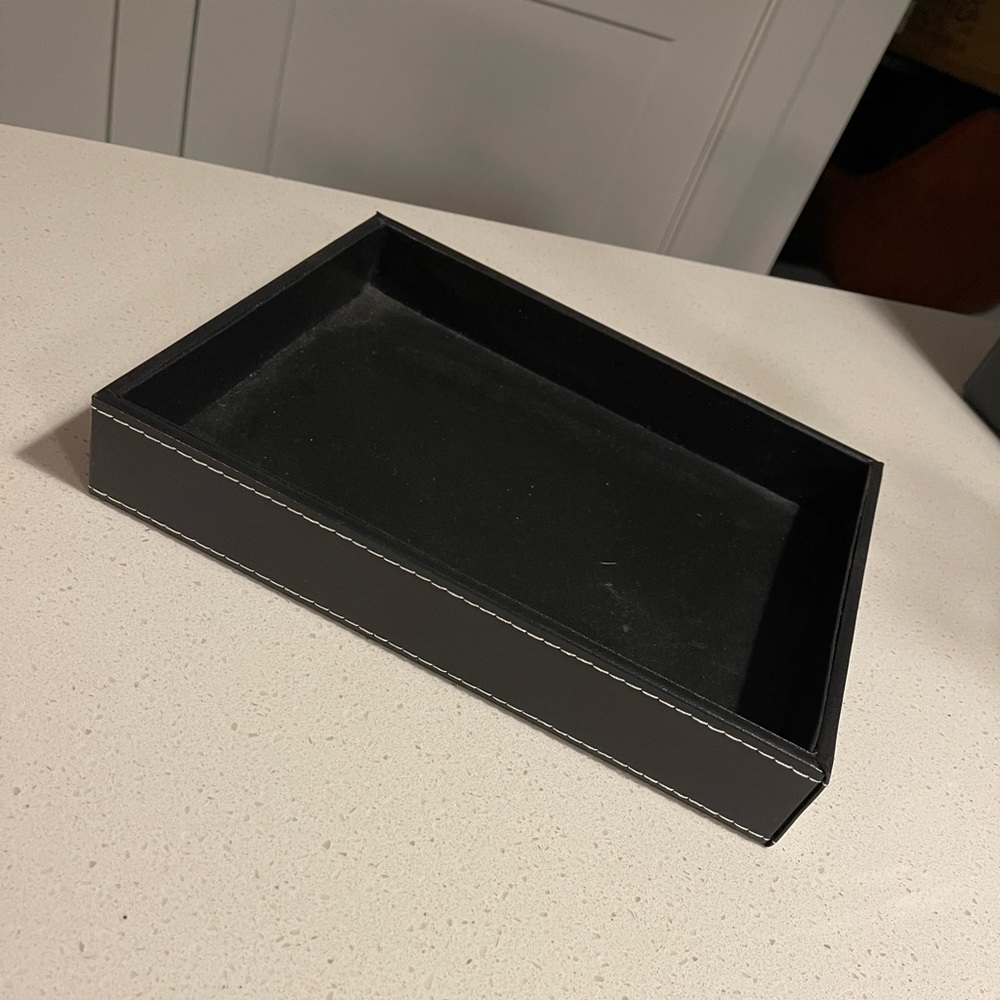 Black Leather Accent Tray